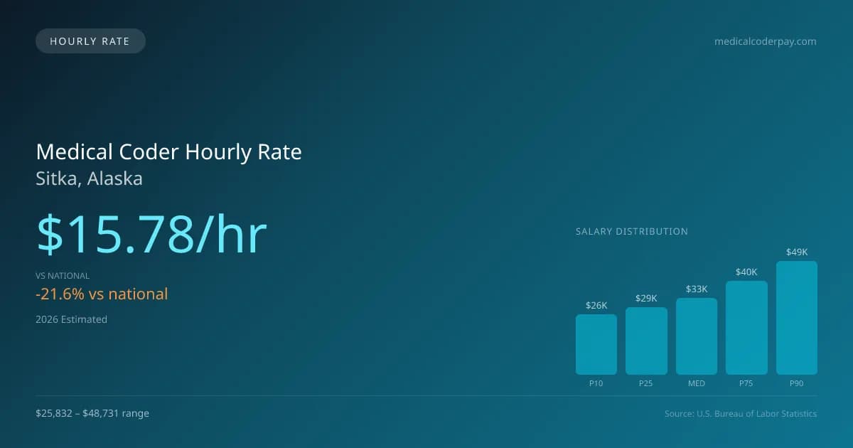 Medical Coder Hourly Rate in Sitka, AK — 2026 est., based on 2025 BLS