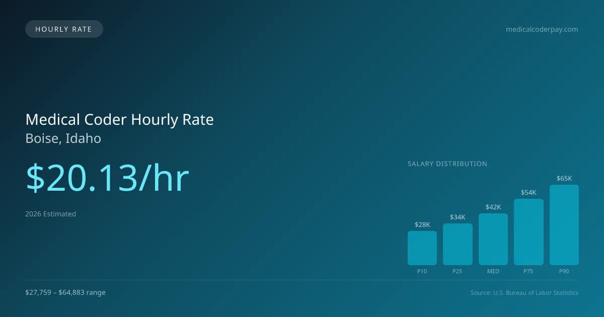 Medical Coder Hourly Rate in Boise, ID — 2026 est., based on 2025 BLS
