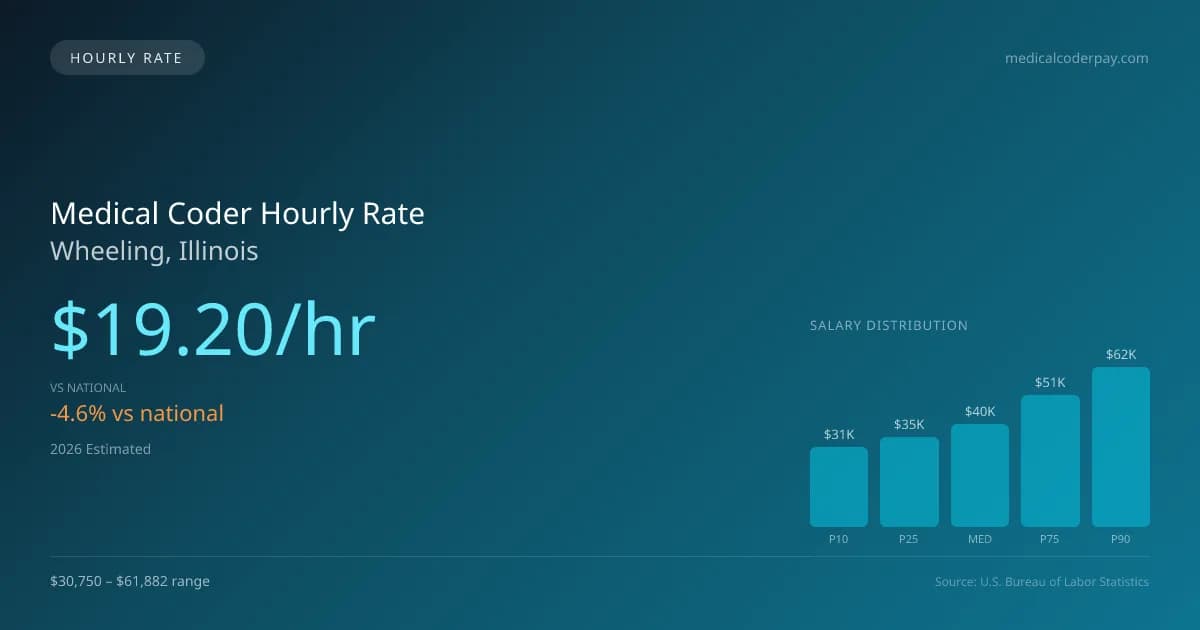 Medical Coder Hourly Rate in Wheeling, IL — 2026 est., based on 2025 BLS