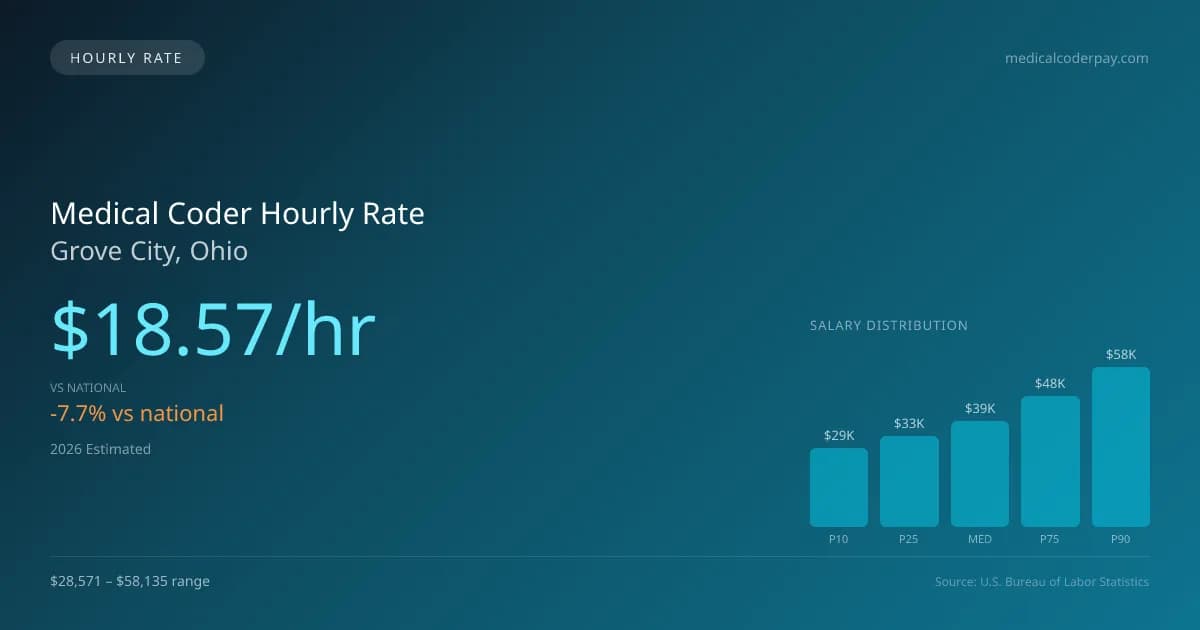 Medical Coder Hourly Rate in Grove City, OH — 2026 est., based on 2025 BLS