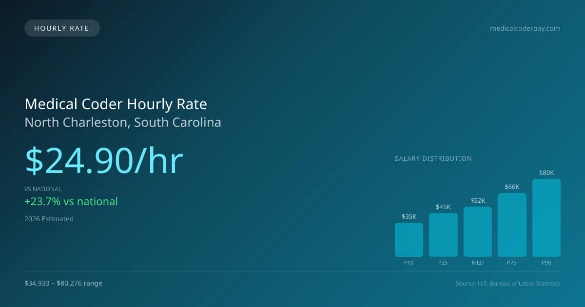 Medical Coder Hourly Rate in North Charleston, SC — 2026 est., based on 2025 BLS