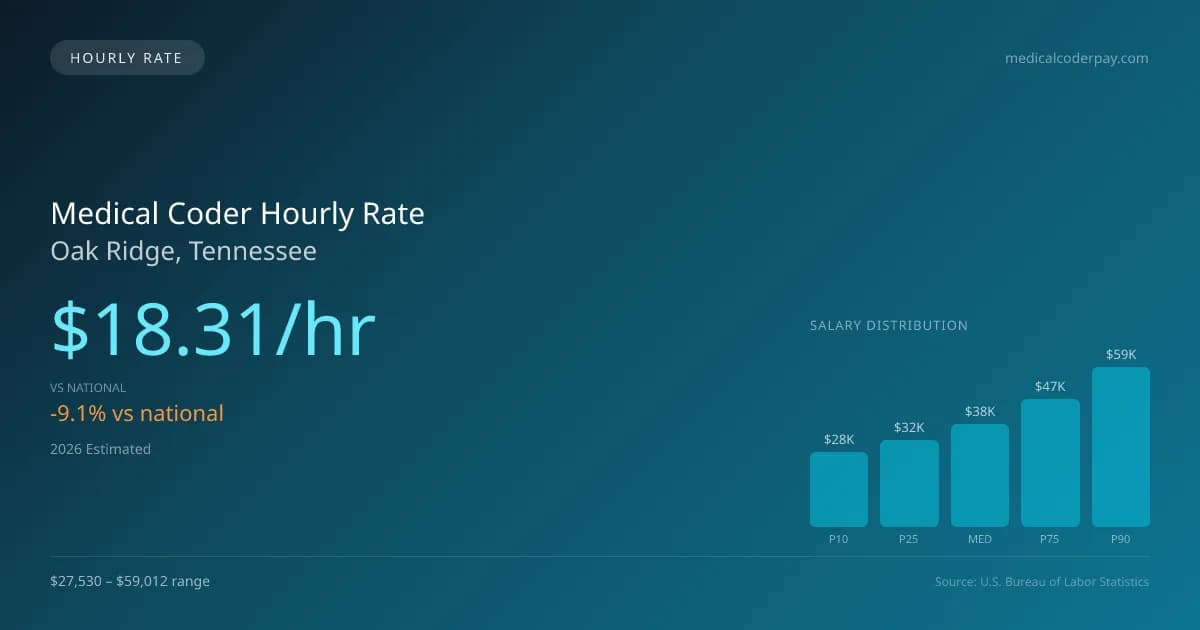 Medical Coder Hourly Rate in Oak Ridge, TN — 2026 est., based on 2025 BLS