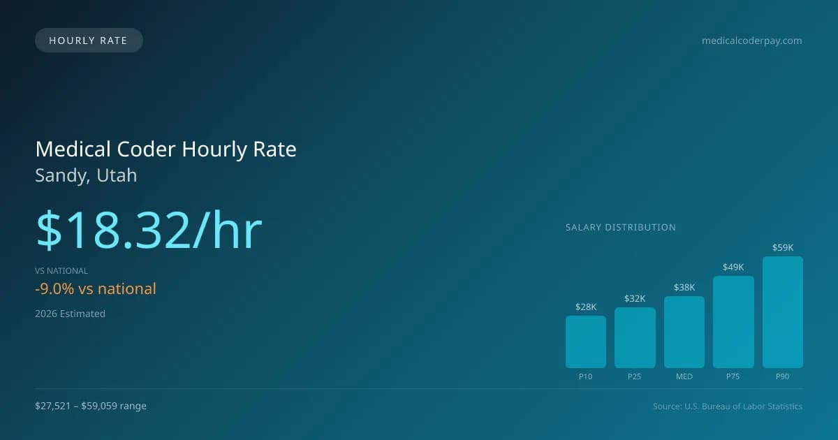 Medical Coder Hourly Rate in Sandy, UT — 2026 est., based on 2025 BLS