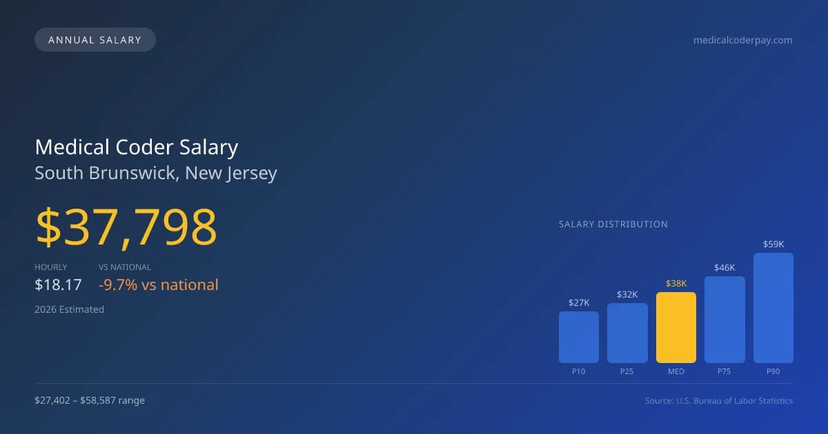 Medical Coder Salary in South Brunswick, NJ — 2026 est., based on 2025 BLS