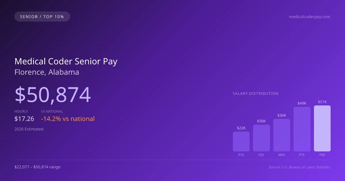 Medical Coder Senior Salary in Florence, AL — 2026 est., based on 2025 BLS