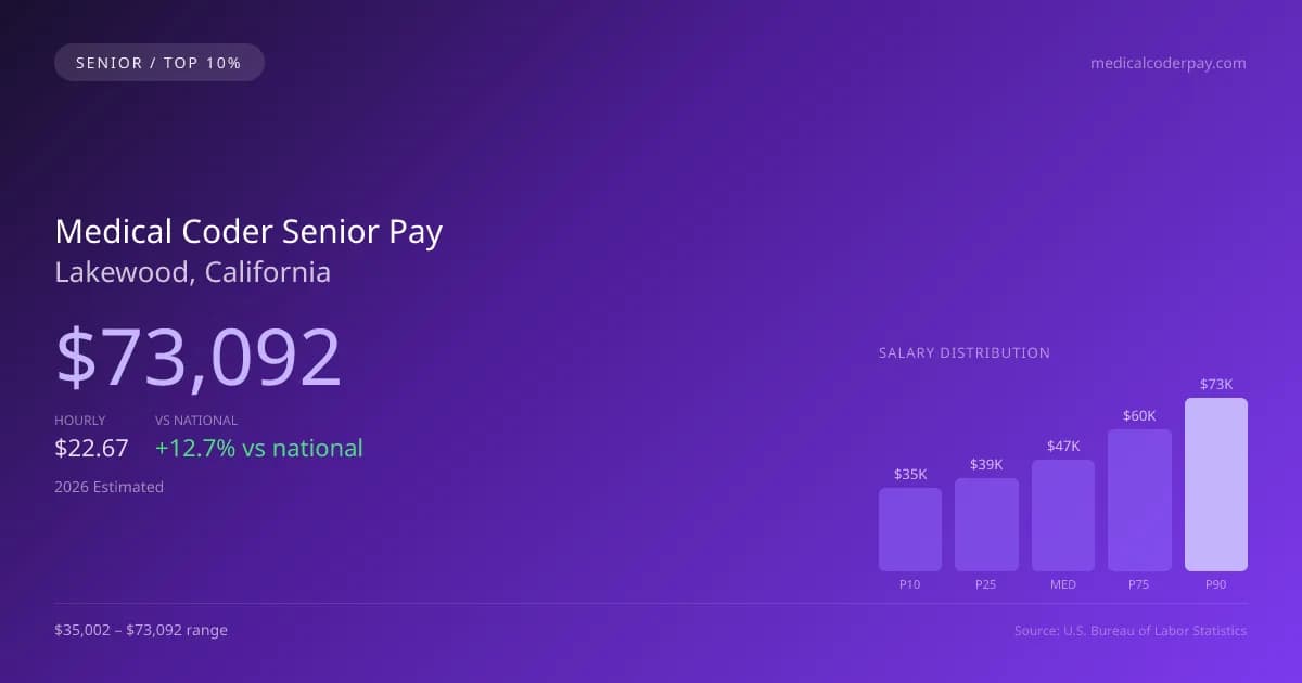 Medical Coder Senior Salary in Lakewood, CA — 2026 est., based on 2025 BLS