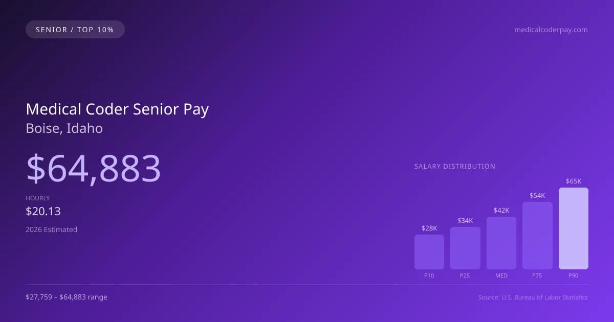 Medical Coder Senior Salary in Boise, ID — 2026 est., based on 2025 BLS