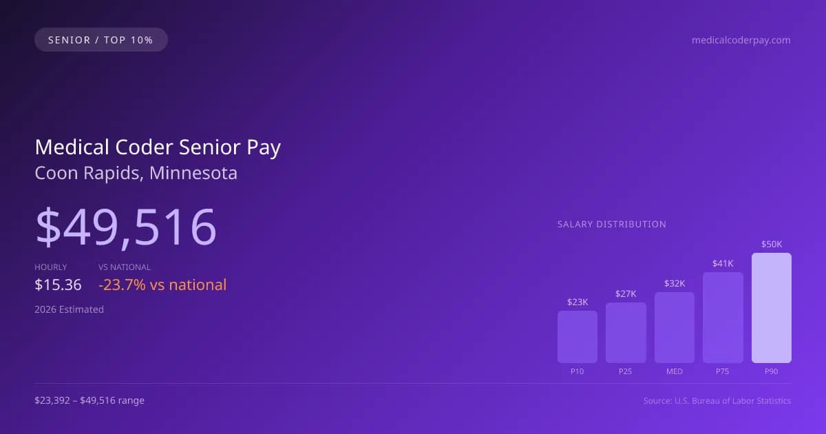 Medical Coder Senior Salary in Coon Rapids, MN — 2026 est., based on 2025 BLS