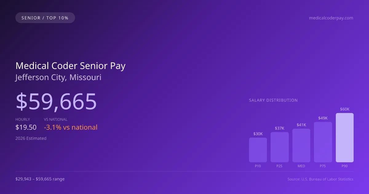 Medical Coder Senior Salary in Jefferson City, MO — 2026 est., based on 2025 BLS