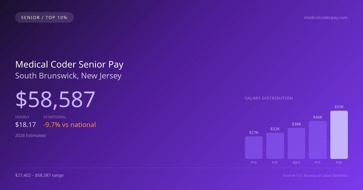 Medical Coder Senior Salary in South Brunswick, NJ — 2026 est., based on 2025 BLS