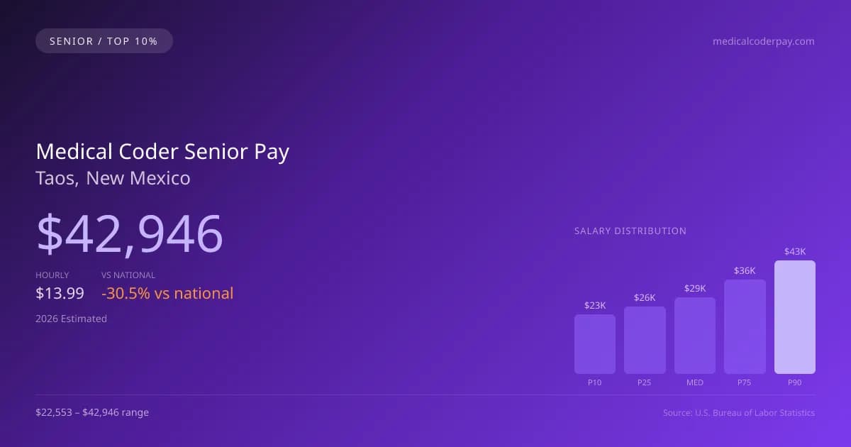 Medical Coder Senior Salary in Taos, NM — 2026 est., based on 2025 BLS