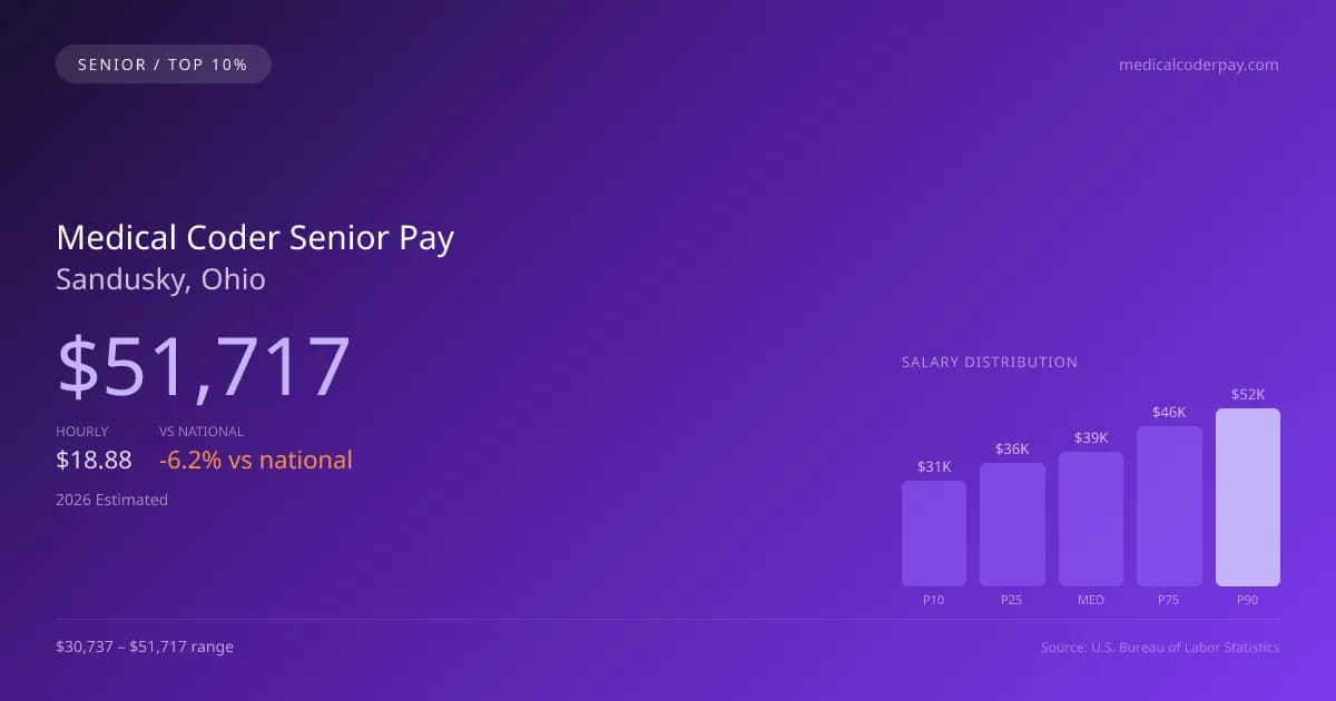 Medical Coder Senior Salary in Sandusky, OH — 2026 est., based on 2025 BLS