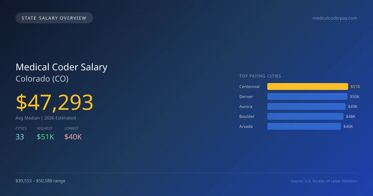 Medical Coder Salary in Colorado - 2025 BLS Data Infographic