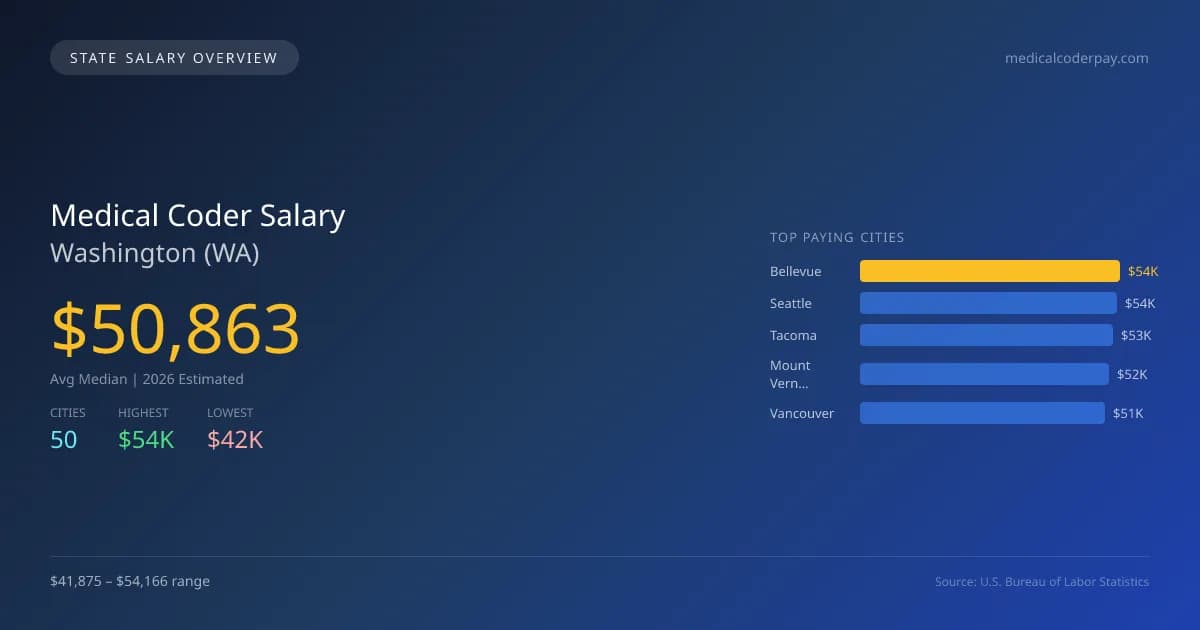 Medical Coder Salary in Washington - 2025 BLS Data Infographic
