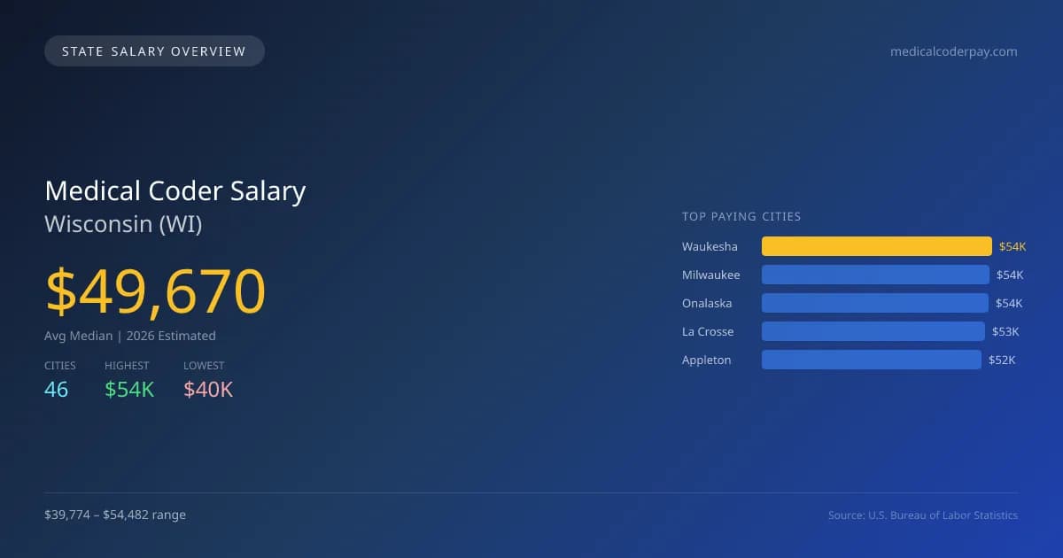 Medical Coder Salary in Wisconsin - 2025 BLS Data Infographic