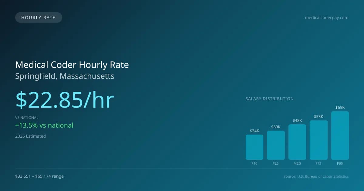 Medical Coder Hourly Rate in Springfield, MA — 2026 est., based on 2025 BLS