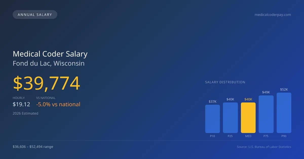 Medical Coder Salary in Fond du Lac, WI โ 2026 est., based on 2025 BLS
