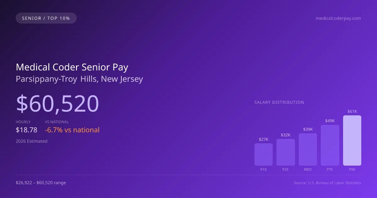 Medical Coder Senior Salary in Parsippany-Troy Hills, NJ — 2026 est., based on 2025 BLS