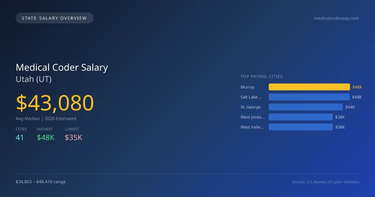 Medical Coder Salary in Utah - 2025 BLS Data Infographic