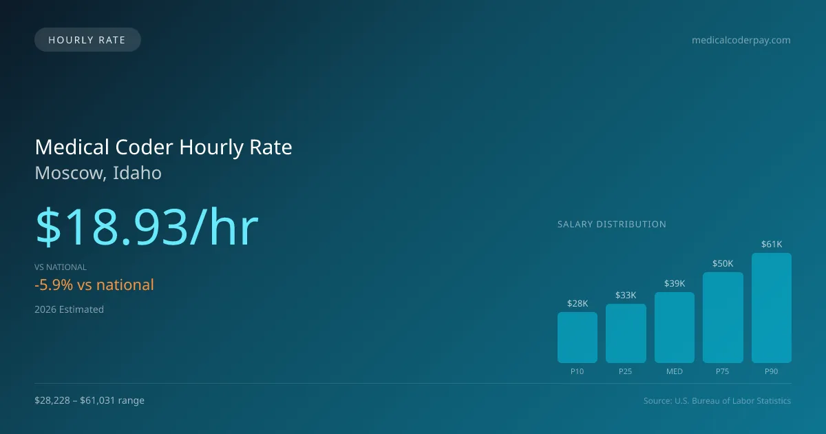 Medical Coder Hourly Rate in Moscow, ID — 2026 est., based on 2025 BLS