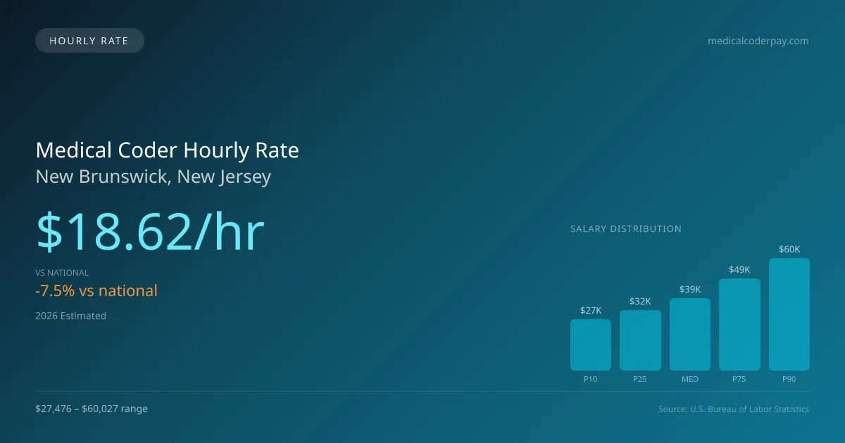 Medical Coder Hourly Rate in New Brunswick, NJ — 2026 est., based on 2025 BLS