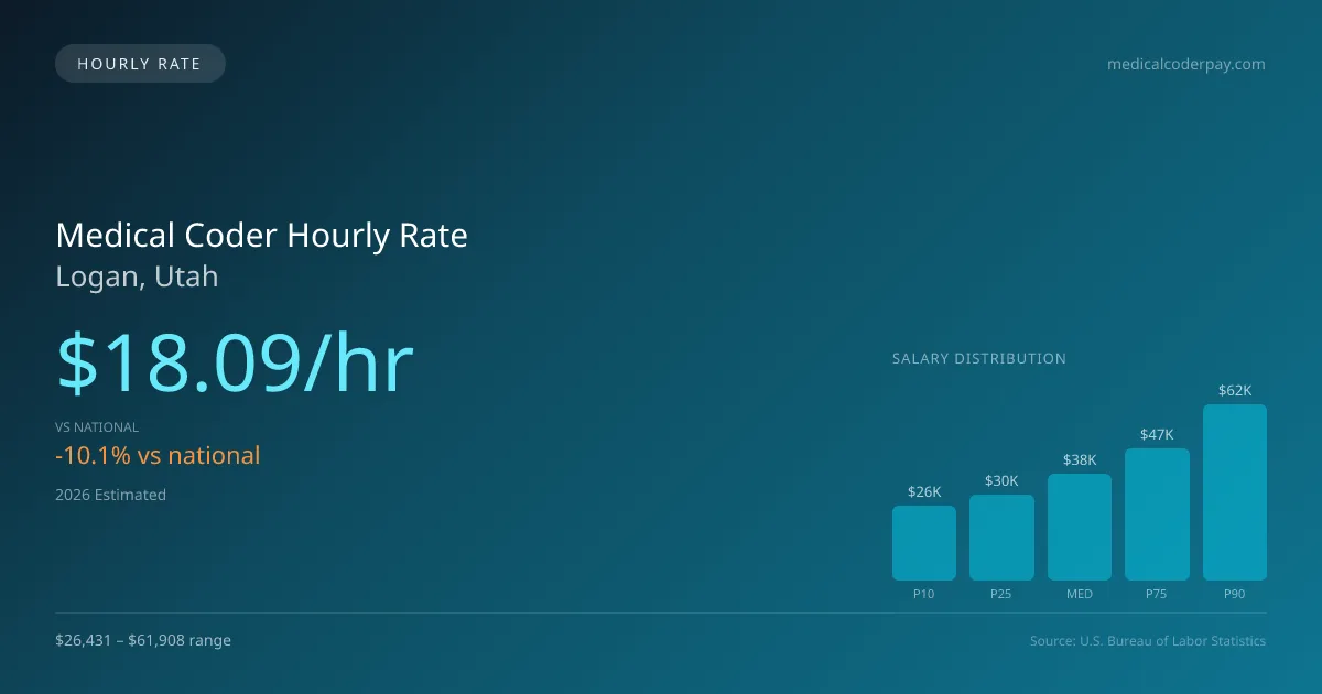 Medical Coder Hourly Rate in Logan, UT — 2026 est., based on 2025 BLS