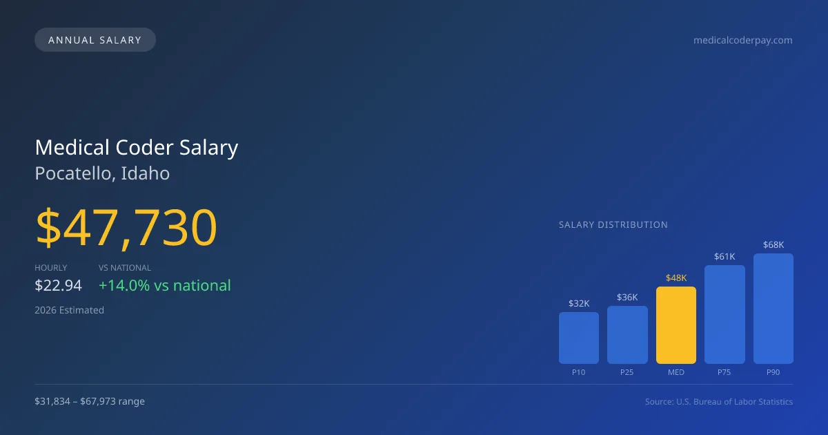 Medical Coder Salary in Pocatello, ID — 2026 est., based on 2025 BLS