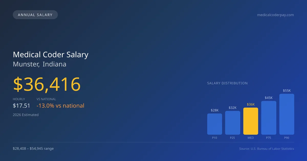 Medical Coder Salary in Munster, IN โ 2026 est., based on 2025 BLS
