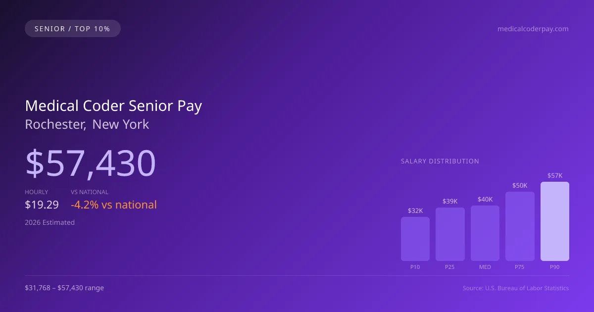 Medical Coder Senior Salary in Rochester, NY — 2026 est., based on 2025 BLS