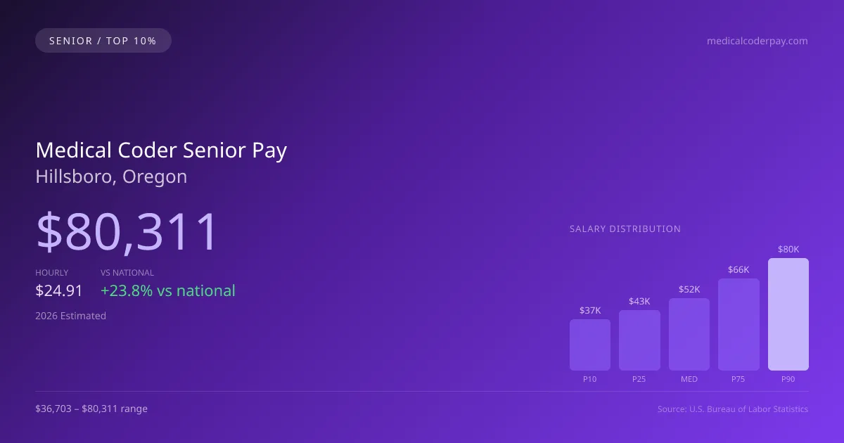 Medical Coder Senior Salary in Hillsboro, OR — 2026 est., based on 2025 BLS