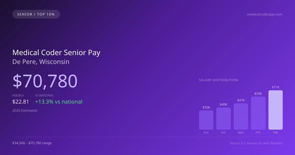 Medical Coder Senior Salary in De Pere, WI — 2026 est., based on 2025 BLS