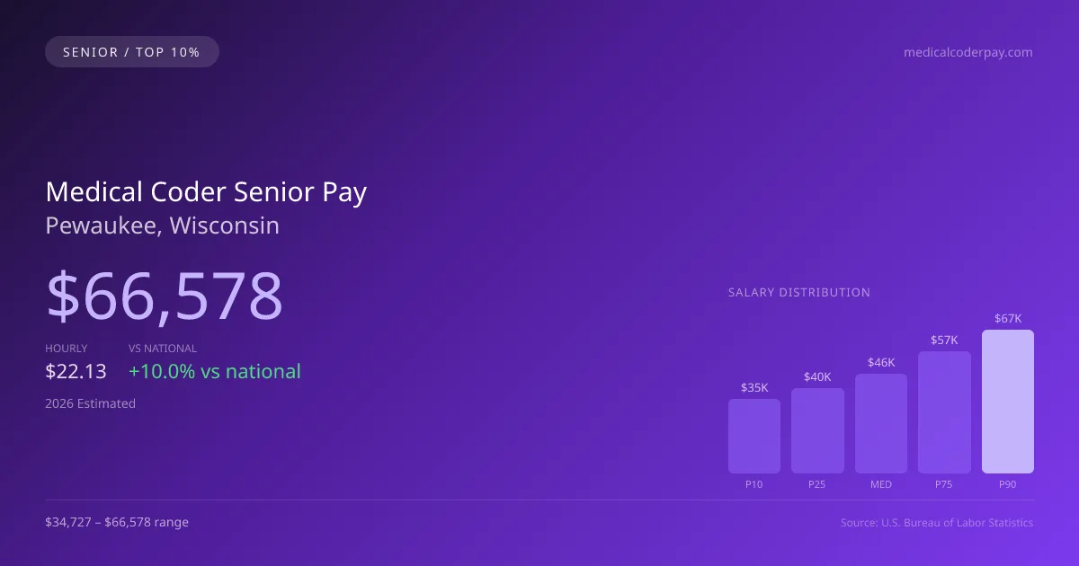 Medical Coder Senior Salary in Pewaukee, WI — 2026 est., based on 2025 BLS